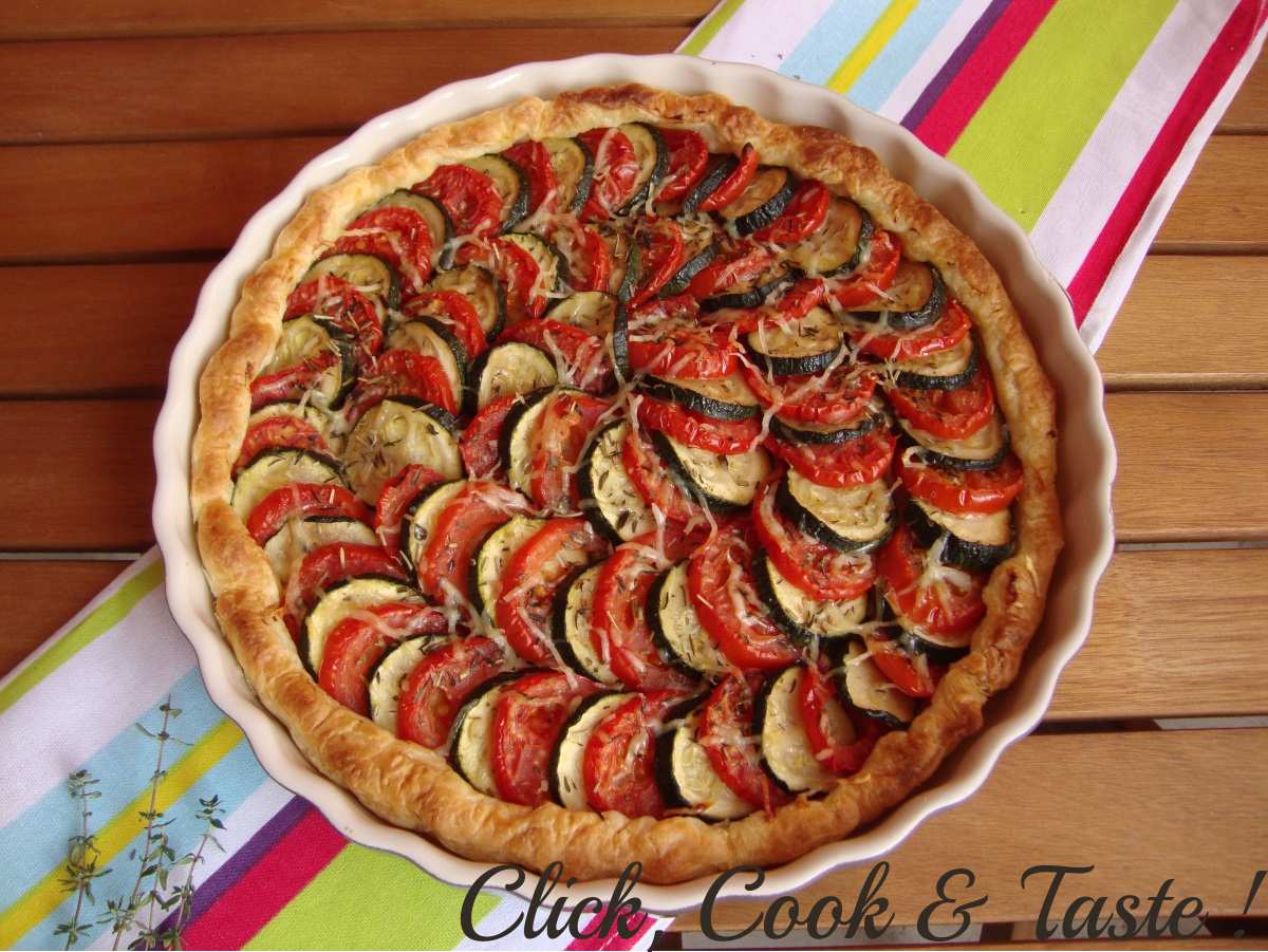 Tarte courgettes - tomates - moutarde