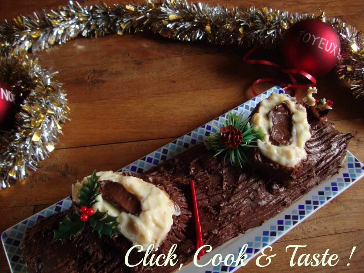 Bûche de Noël facile, chocolat - vanille