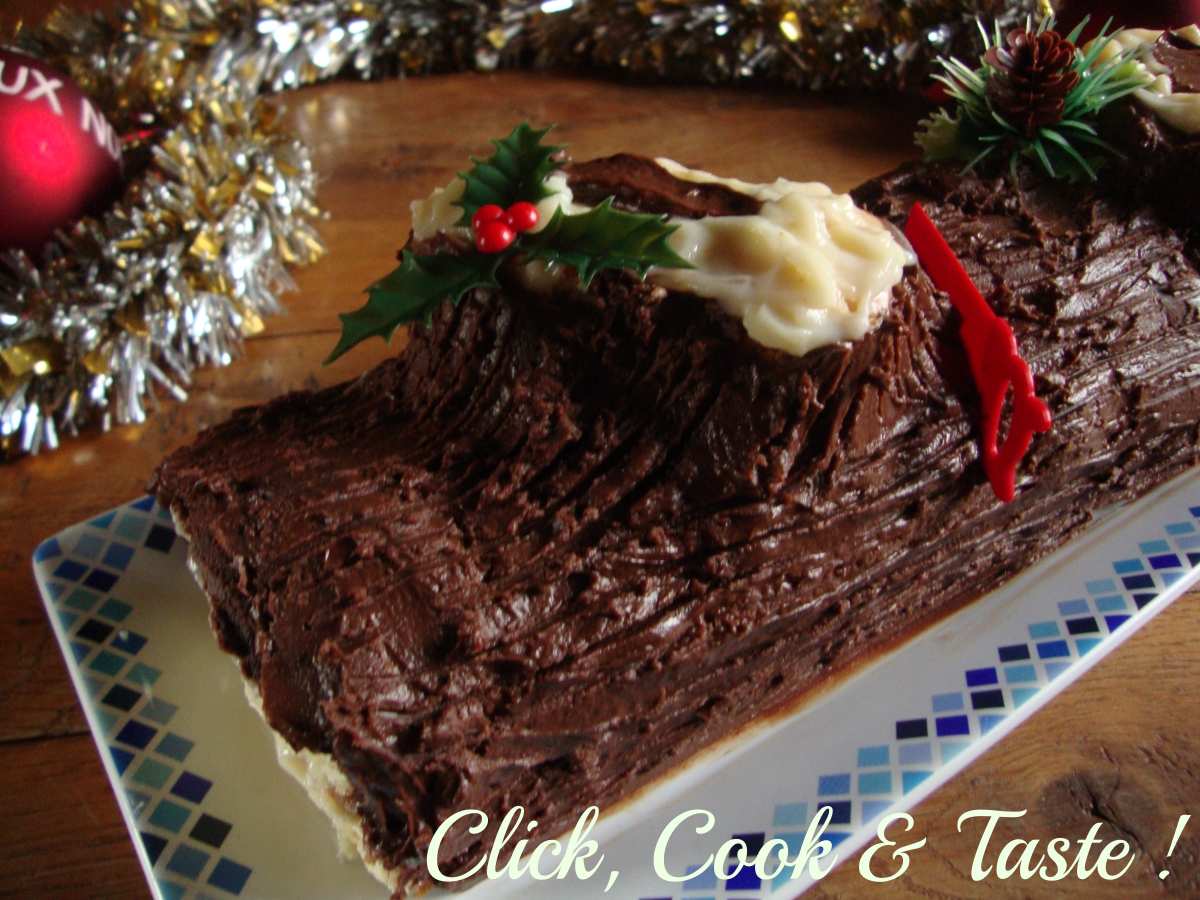 Bûche de Noël facile, chocolat - vanille